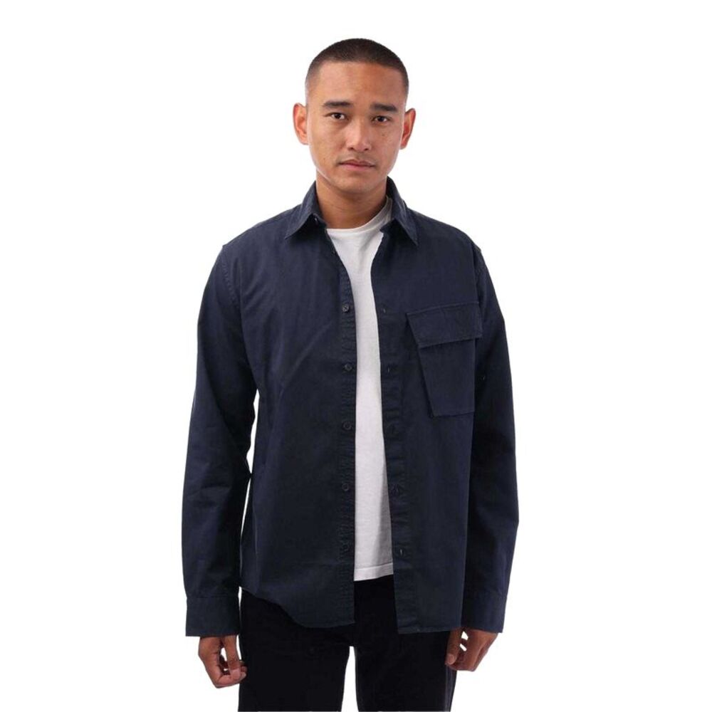 Belstaff Mens Cotton Point Collar Shirt / Navy